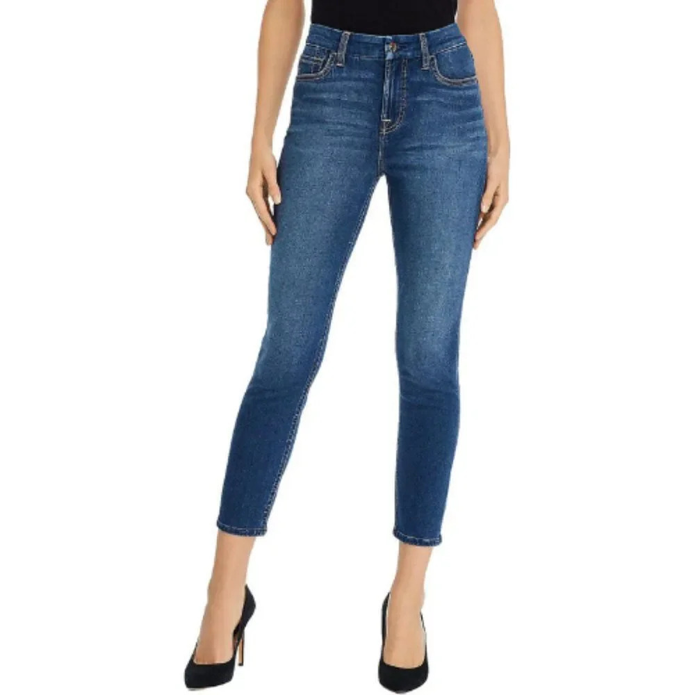 JEN 7 by 7 For All Mankind Women's Mid-Rise Denim Ankle Skinny Jeans Size 16